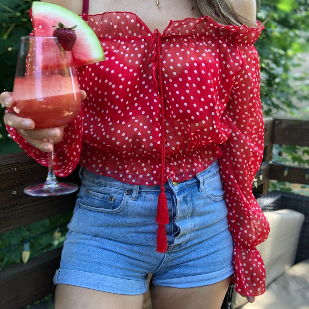 NWT Long sleeve off-the-shoulder supper crop top - Picture 7 of 10